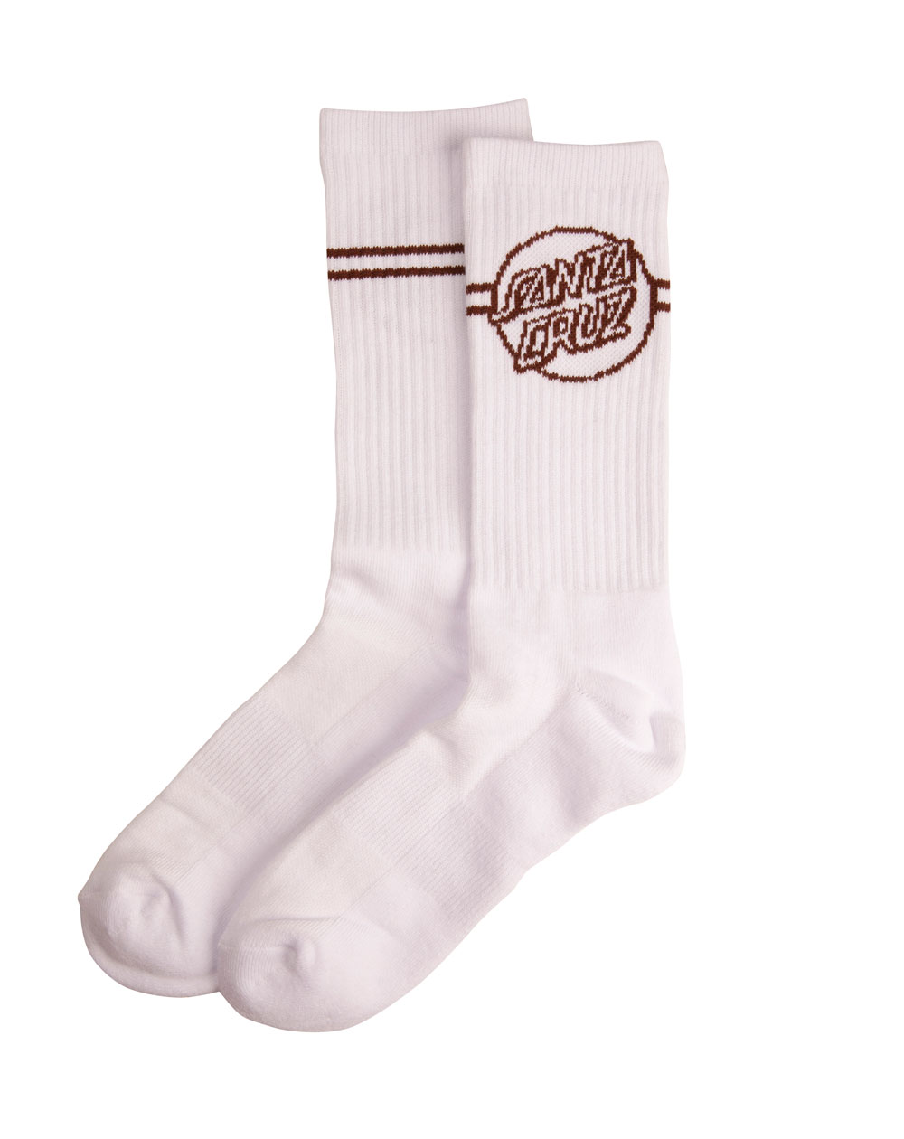 Santa Cruz Men's Socks Opus Dot Stripe White/Sepia