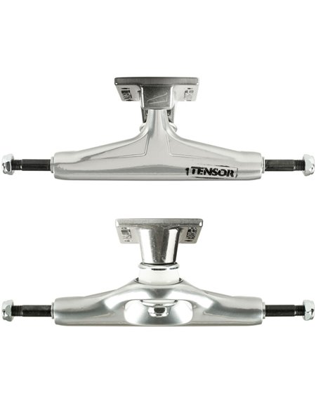 Tensor Trucks Skateboard Aluminum Stencil Mirror 5.25" Raw/Black Fade 2 pc