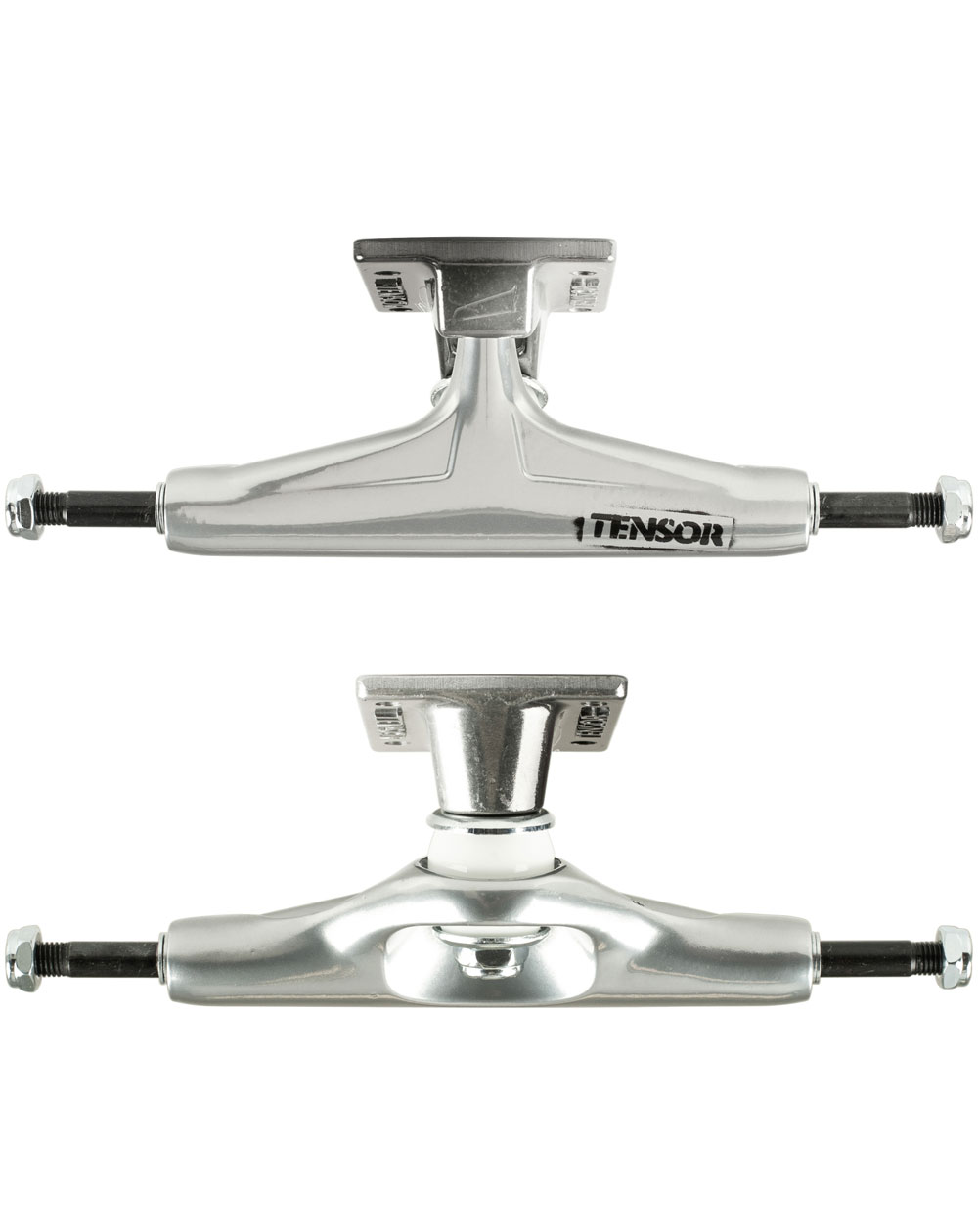 Tensor Aluminum Stencil Mirror 5.25" Skateboard Trucks Raw/Black Fade pack of 2