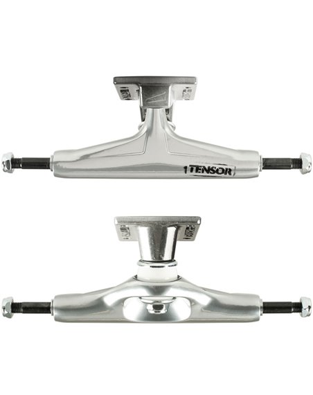 Tensor Trucks Skate Aluminum Stencil Mirror 5.25" Raw/Black Fade 2 peças