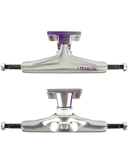 Tensor Truck Skateboard Aluminum Stencil Mirror 5.25" Raw/Purple Fade 2 pz