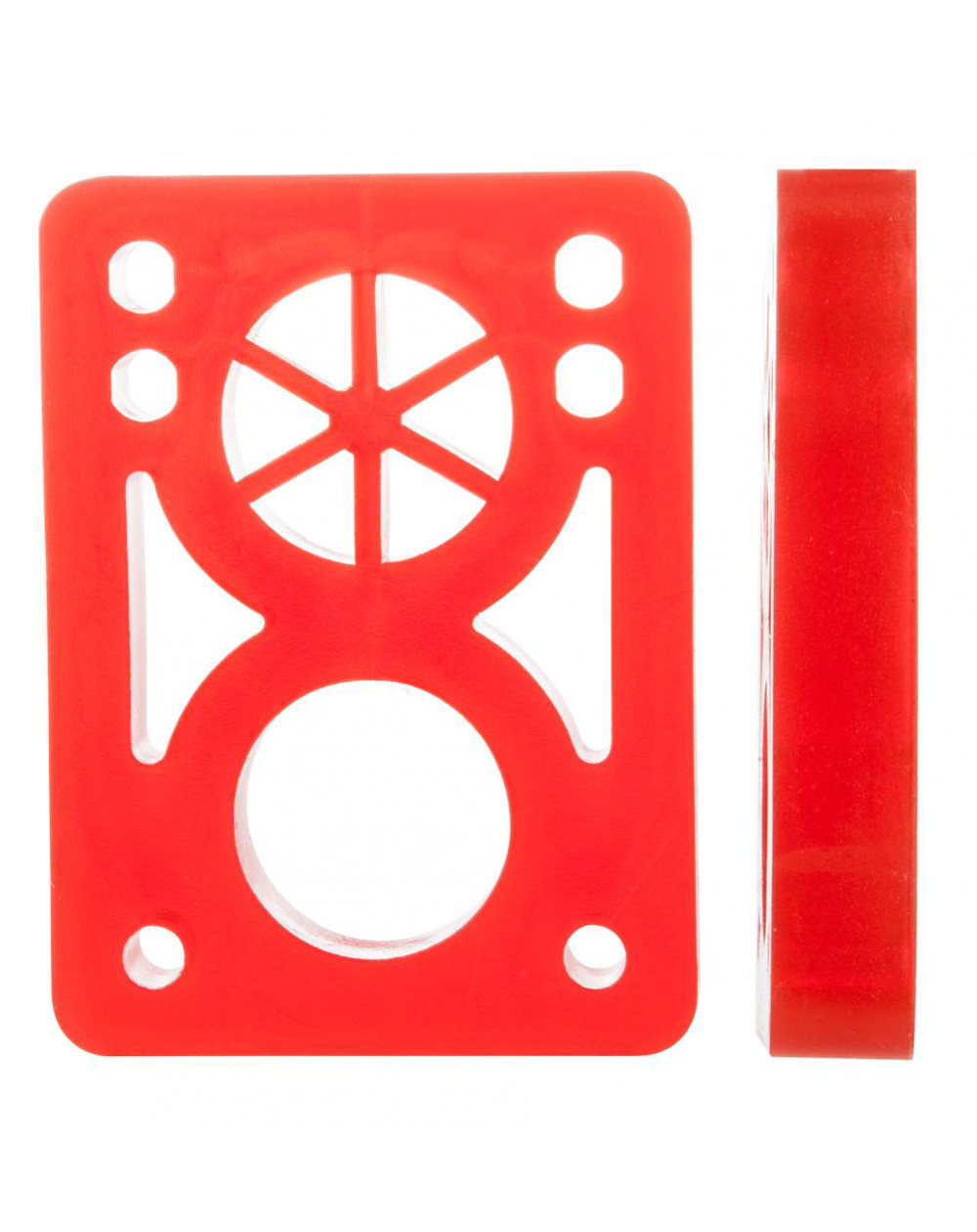 D-Street Soft 1/2-inch Skateboard Baseplates Clear Red 2 er Pack