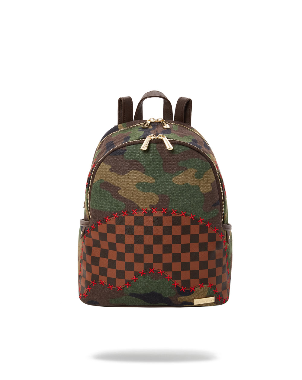 Sprayground Shark Shape Check Duffle Bag