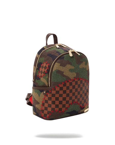 Sprayground Brown Checkered Backpack Shark In Paris Monogram School Books  Bag