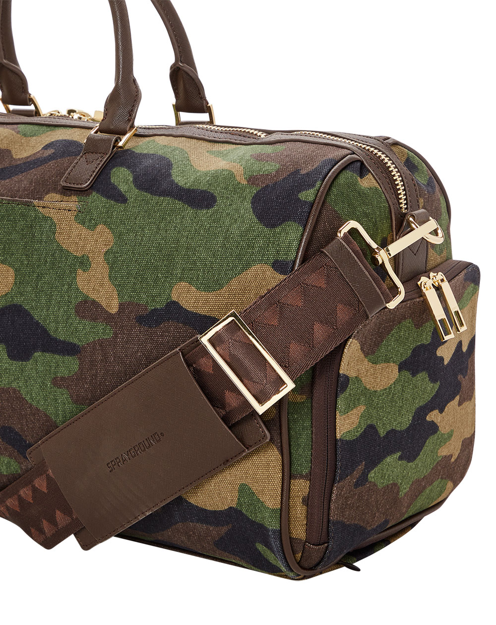 Sprayground Shark Shape Check Travel Duffle