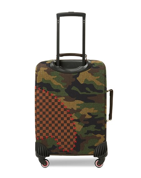 Sprayground Maleta Shark Shape Check Carry On con 4 Ruedas con Candado TSA