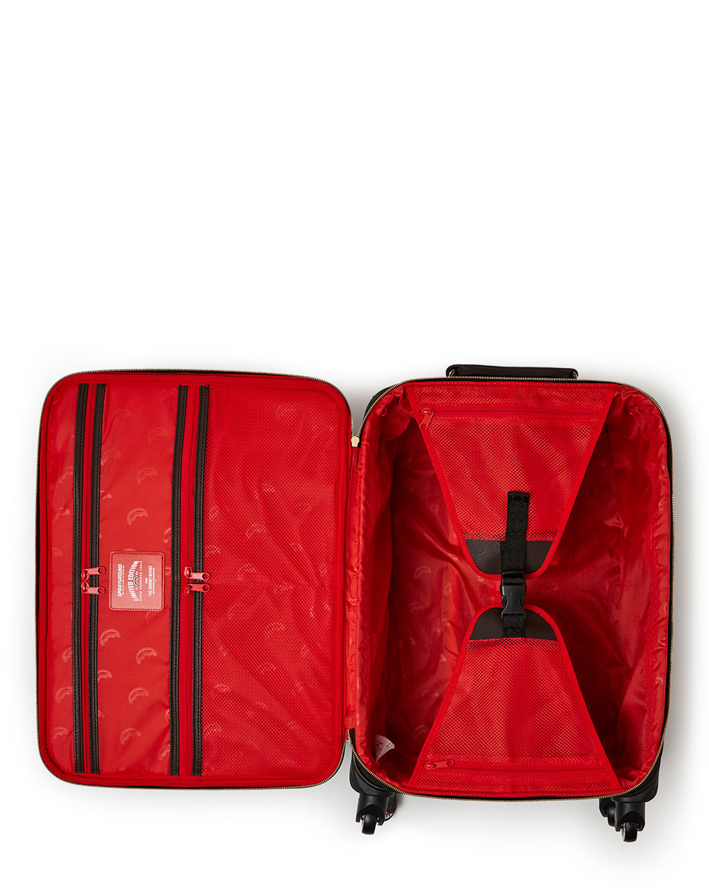 Sprayground Maleta Shark Shape Check Carry On con 4 Ruedas con Candado TSA