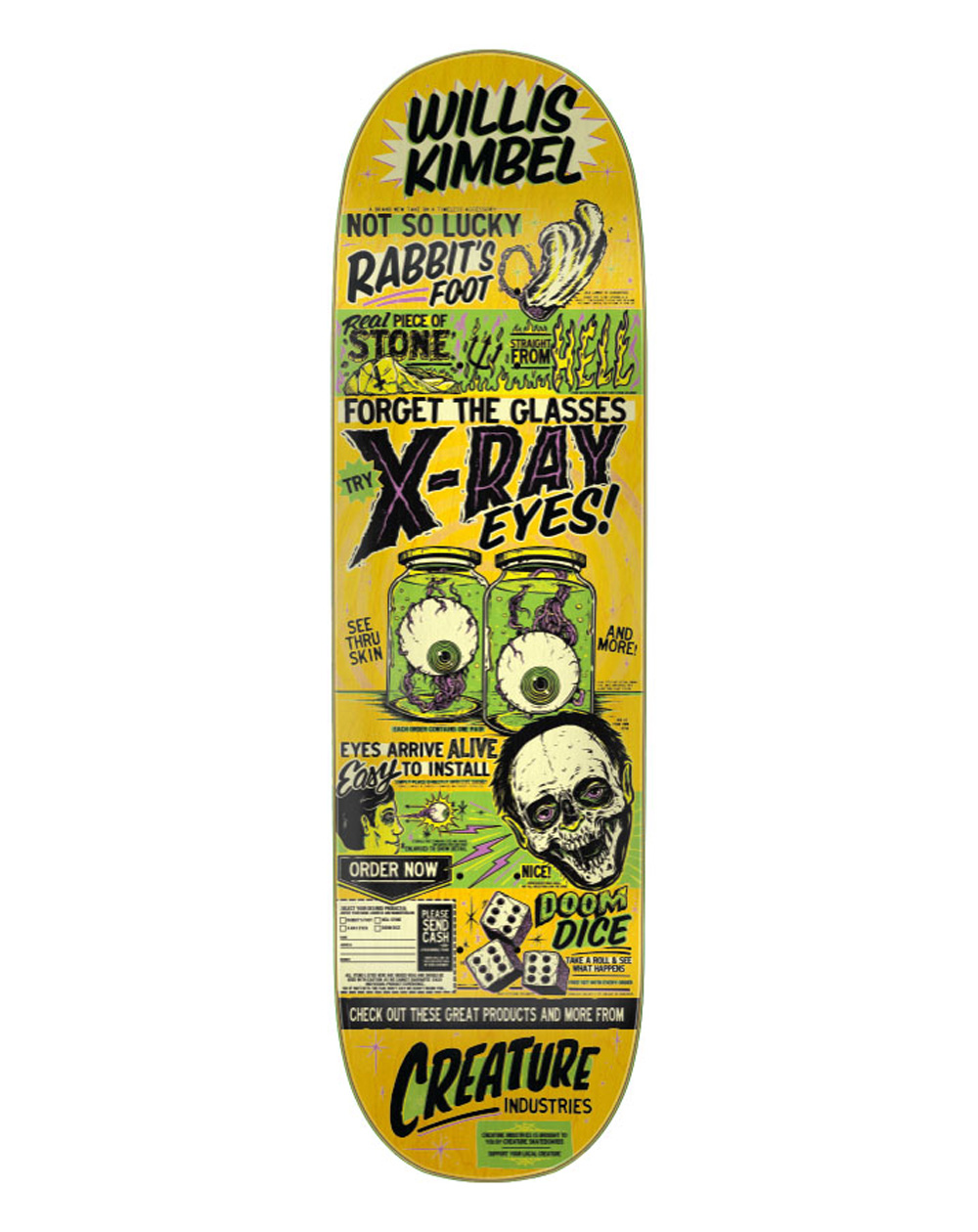Creature Plateaux Skateboard Kimbel X-Ray Eyes 9"