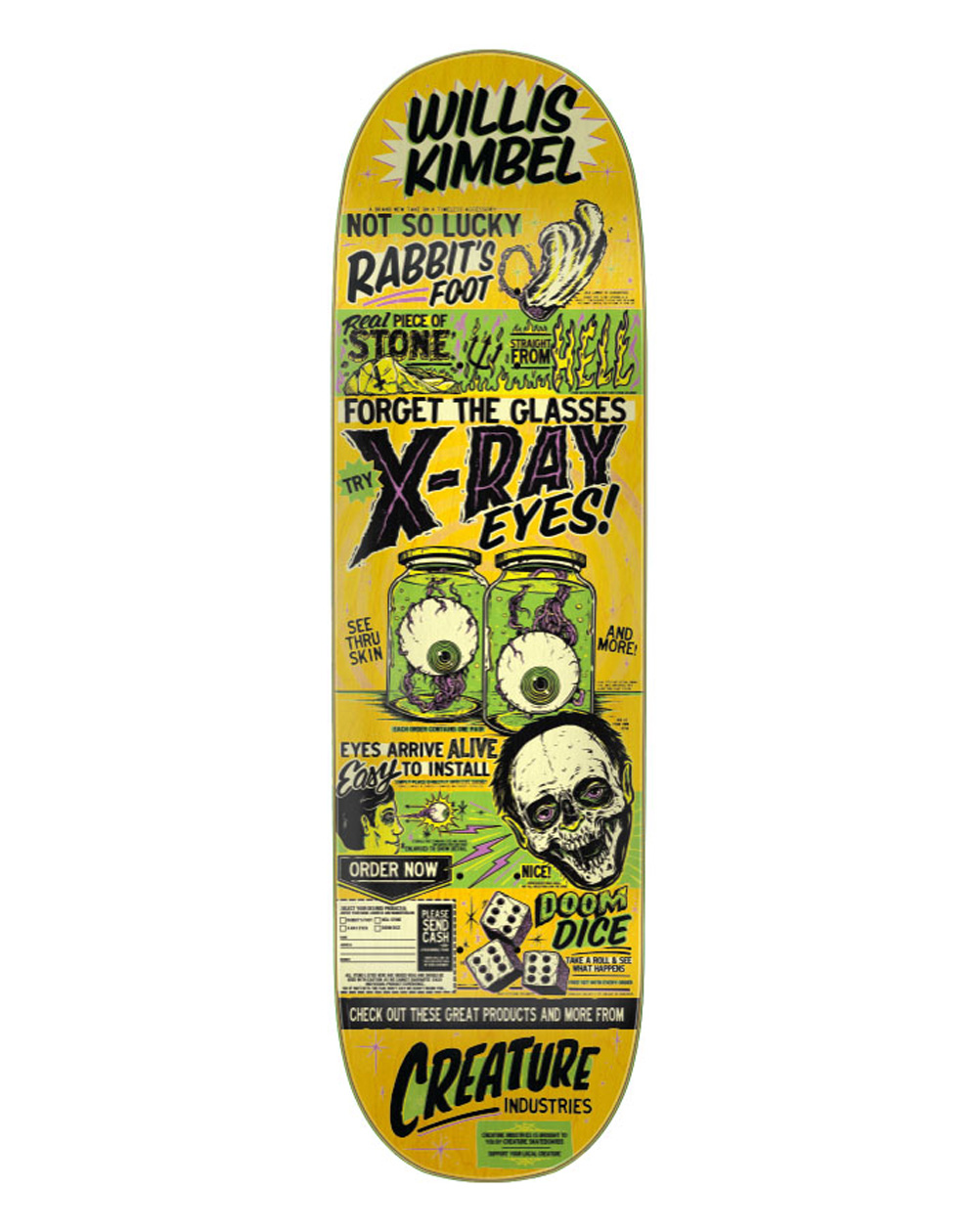Creature Tabla Skateboard Kimbel X-Ray Eyes 9"