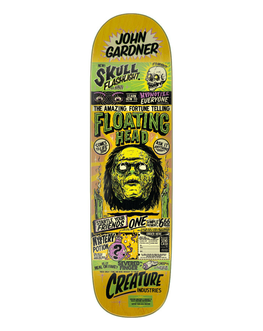 Creature Gardner Floating Head 8.59" Skateboard Deck