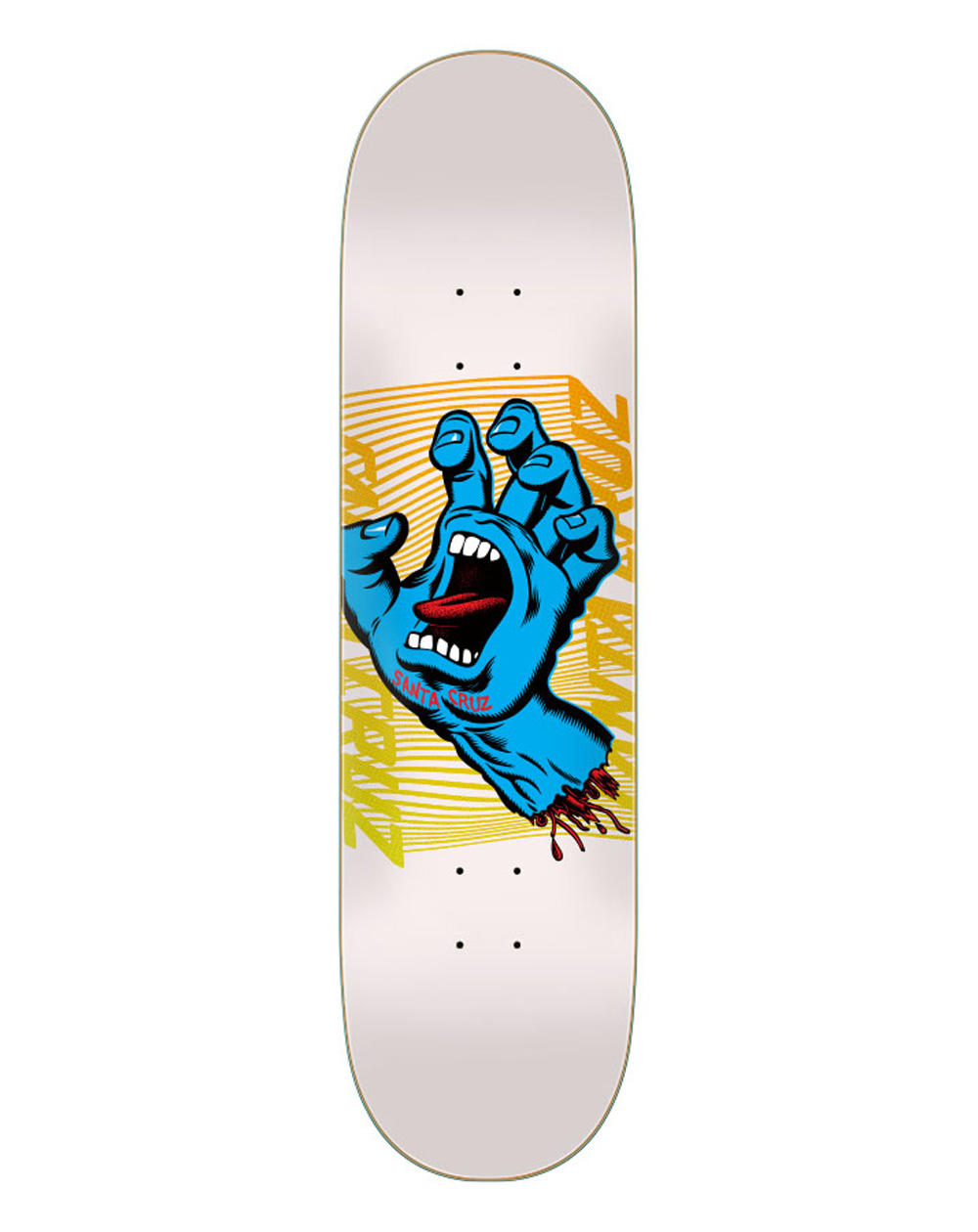Santa Cruz Plateaux Skateboard Split Hand 8.25" White
