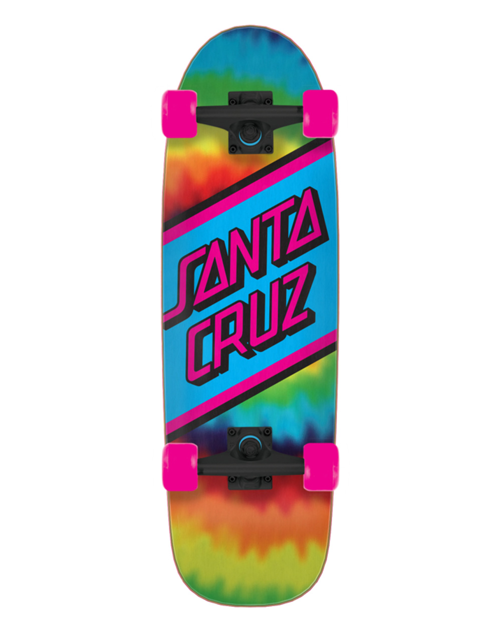 Santa Cruz Skateboard Cruiser Rainbow Tie Dye Street Cruzer 29.05"