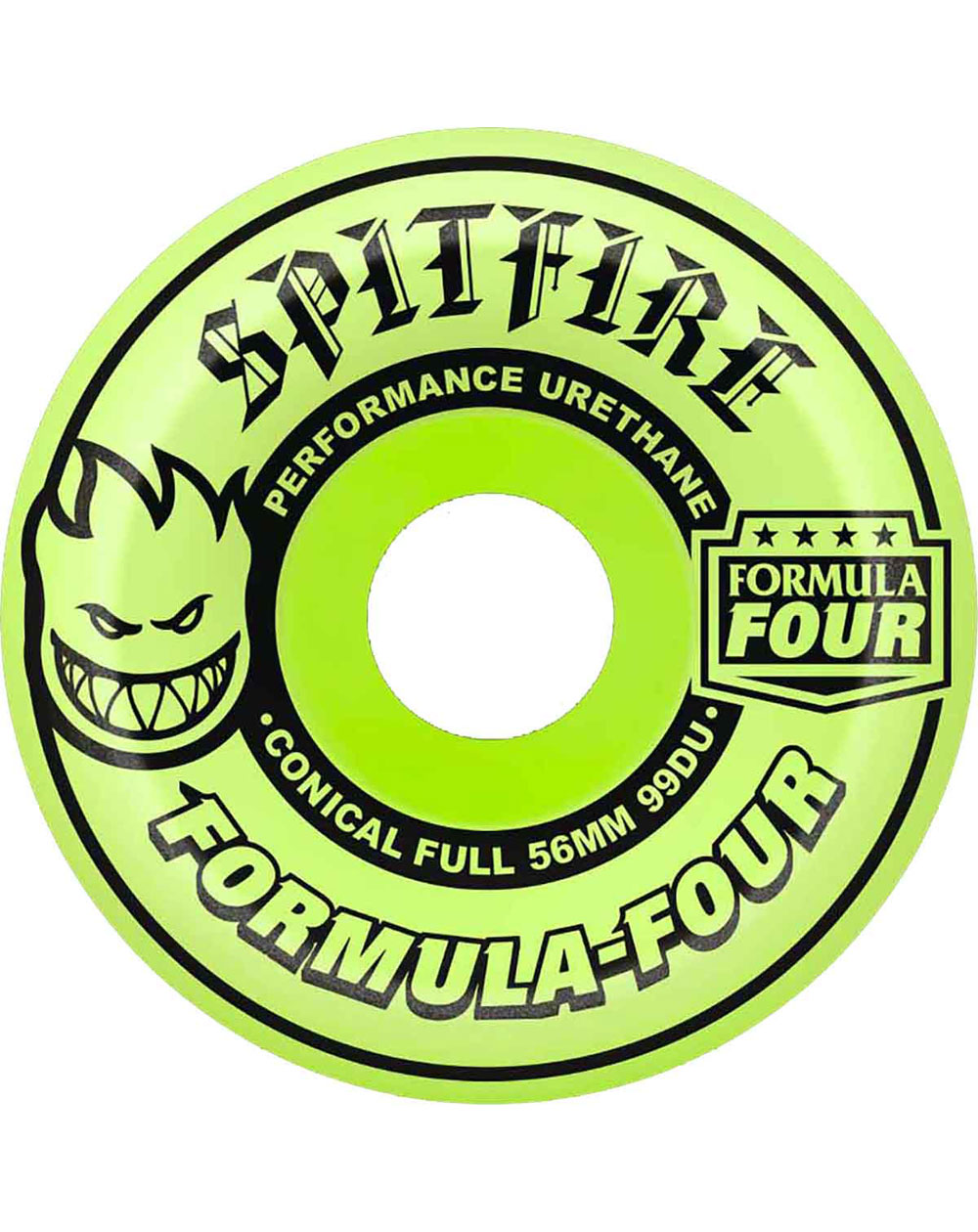 Spitfire Ruote Skateboard Formula Four Conical Full 56mm 99A Glow 4 pz