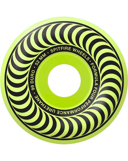 Spitfire Formula Four Classic 52mm 99A Glow Skateboard Wheels pack of 4