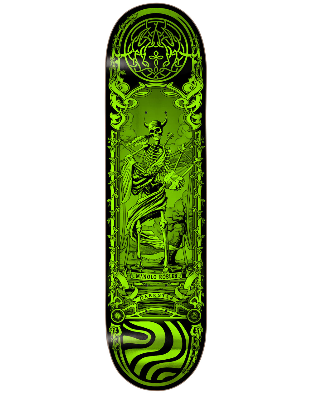 Darkstar Tabla Skateboard Celtic Foil Manolo R7 8" Green