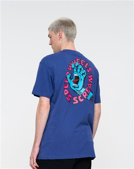 Santa Cruz Speed Wheels Scream Camiseta para Homem Navy Blue