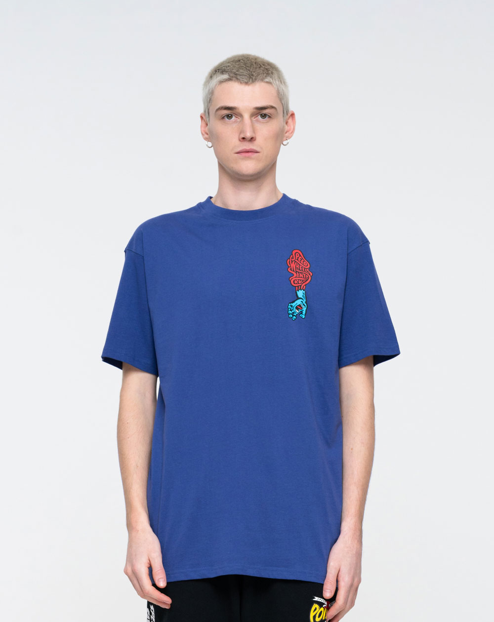 Santa Cruz Speed Wheels Scream T-Shirt Uomo Navy Blue