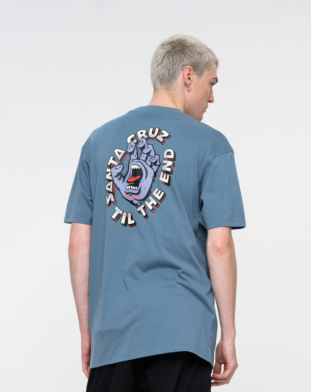 Santa Cruz Men's T-Shirt Til The End Hand Vintage Blue