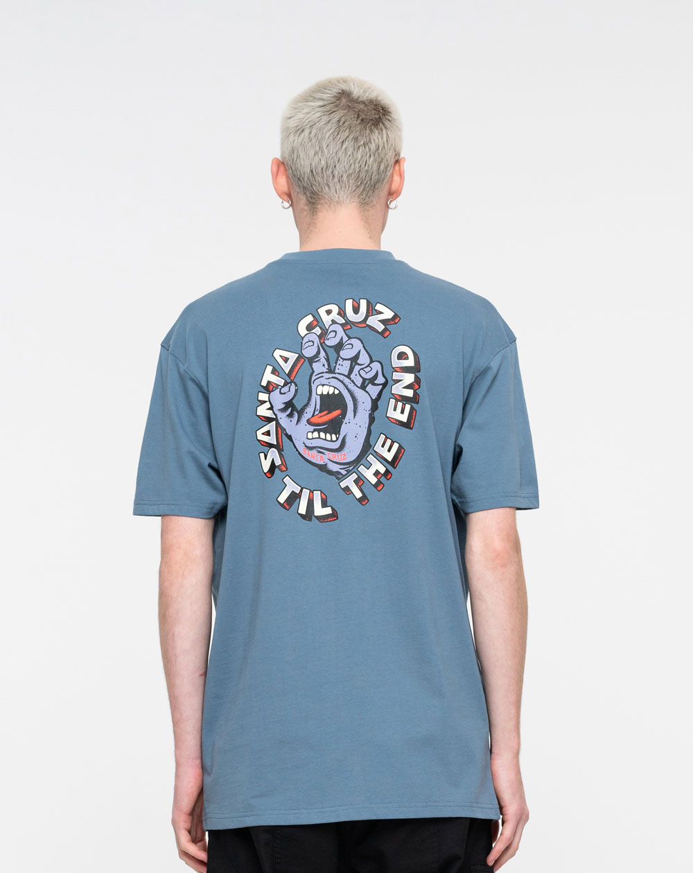 Santa Cruz Til The End Hand Camiseta para Homem Vintage Blue