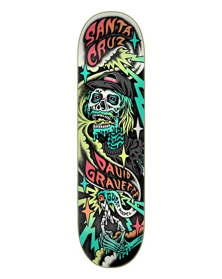 Santa Cruz Plateaux Skateboard Gravette Hippie Skull SC Pro 8.3"