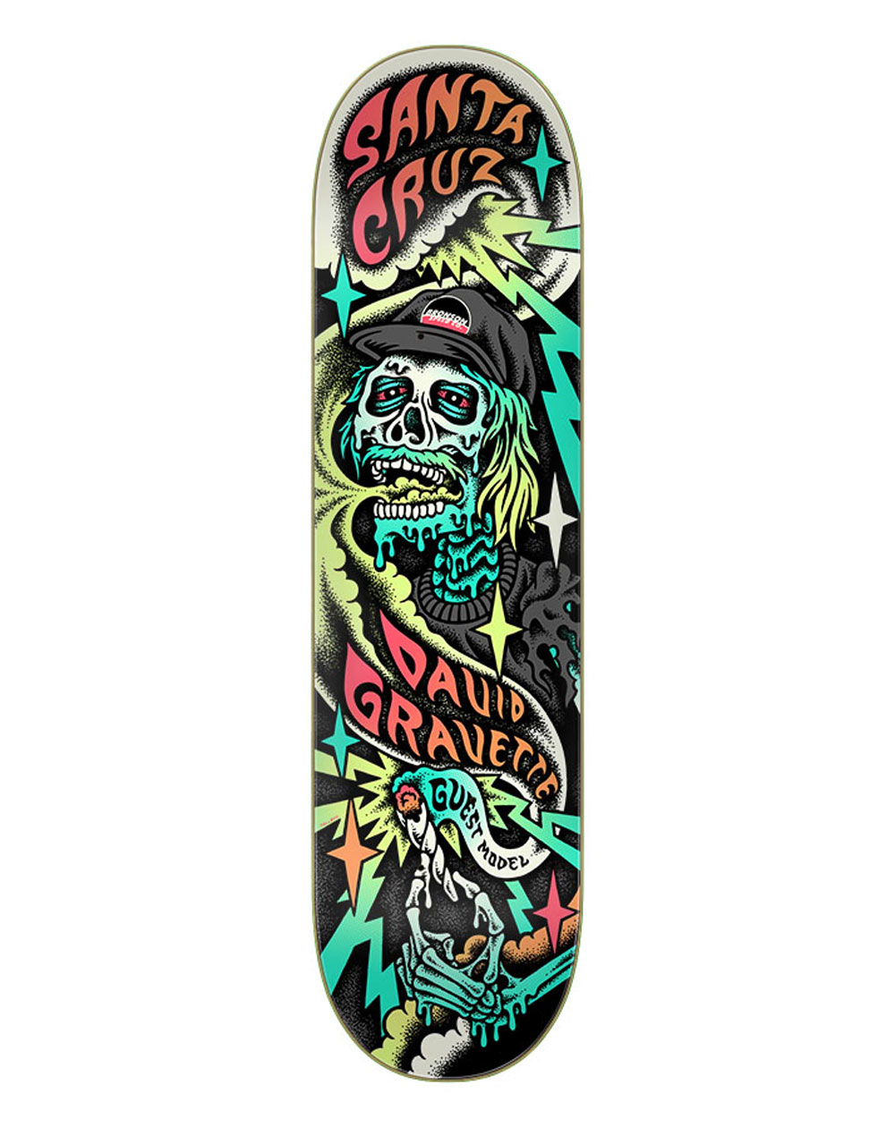 Santa Cruz Tabla Skateboard Gravette Hippie Skull SC Pro 8.3"