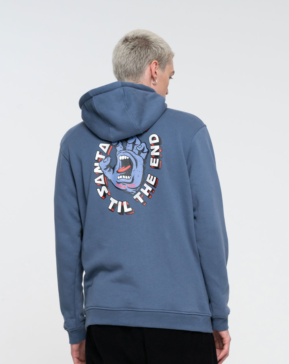 Santa Cruz Til The End Hand Sudadera con Capucha para Hombre Vintage Blue