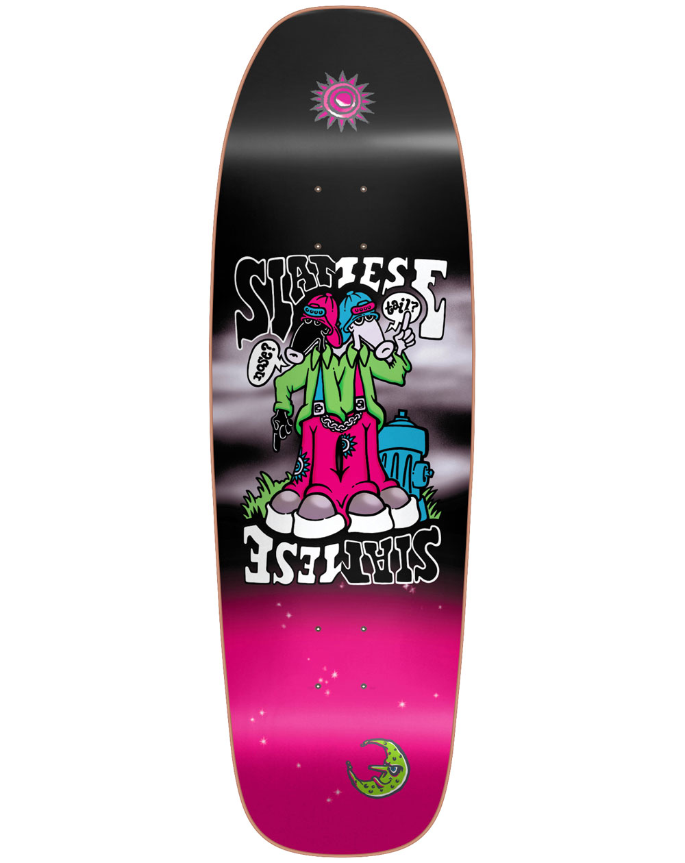 New Deal Plateaux Skateboard Siamese 9.375" Neon