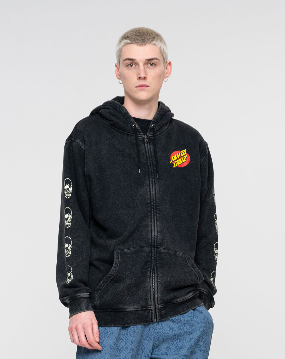 Santa Cruz Street Creep Hand Sudadera con Capucha con Cremallera para Hombre Black