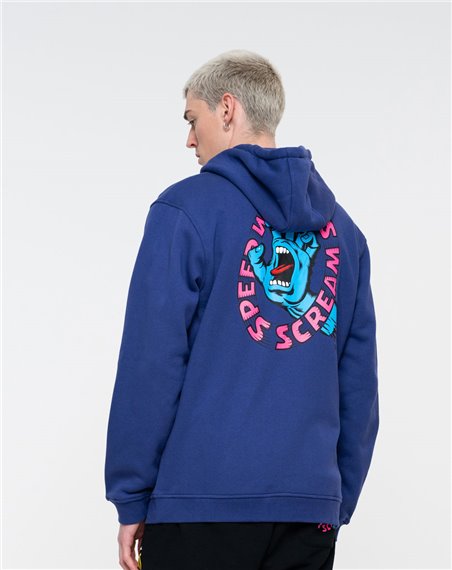 Santa Cruz Speed Wheels Scream Sudadera con Capucha con Cremallera para Hombre Navy Blue