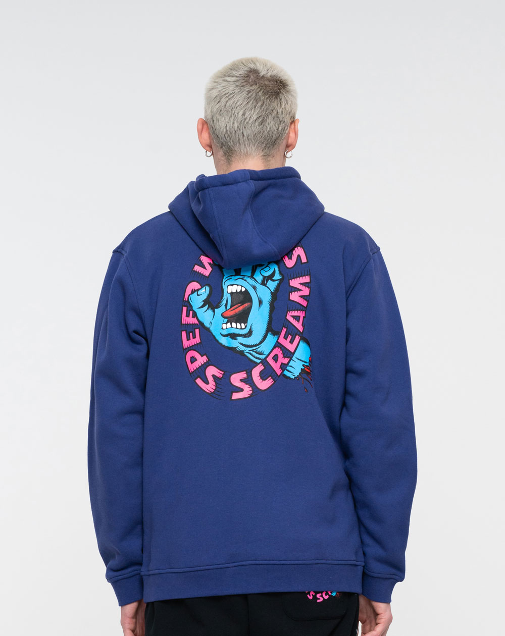 Santa Cruz Speed Wheels Scream Sweat à Capuche Zippée Homme Navy Blue