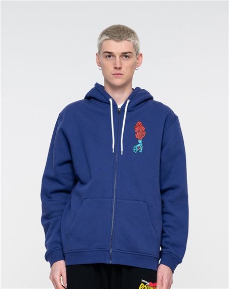 Santa Cruz Speed Wheels Scream Sudadera con Capucha con Cremallera para Hombre Navy Blue