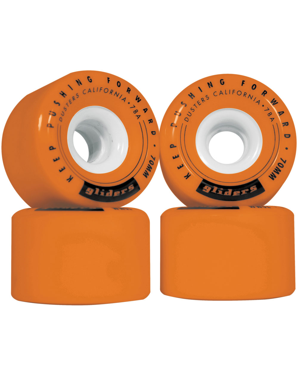 Dusters Glider 70mm 78A Longboard Wheels Orange