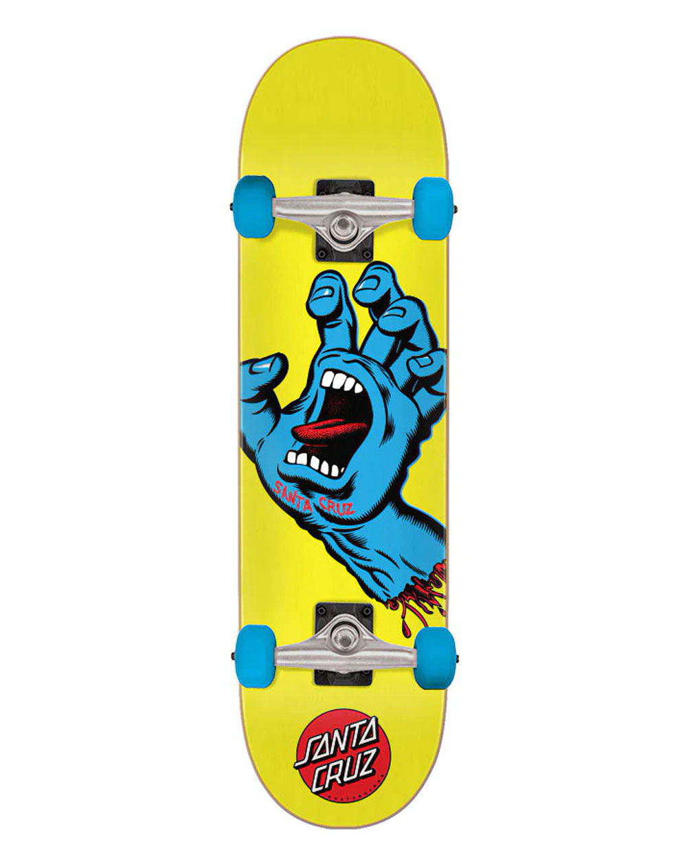 Santa Cruz Screaming Hand Mini 7.75" Komplett-Skateboard Yellow