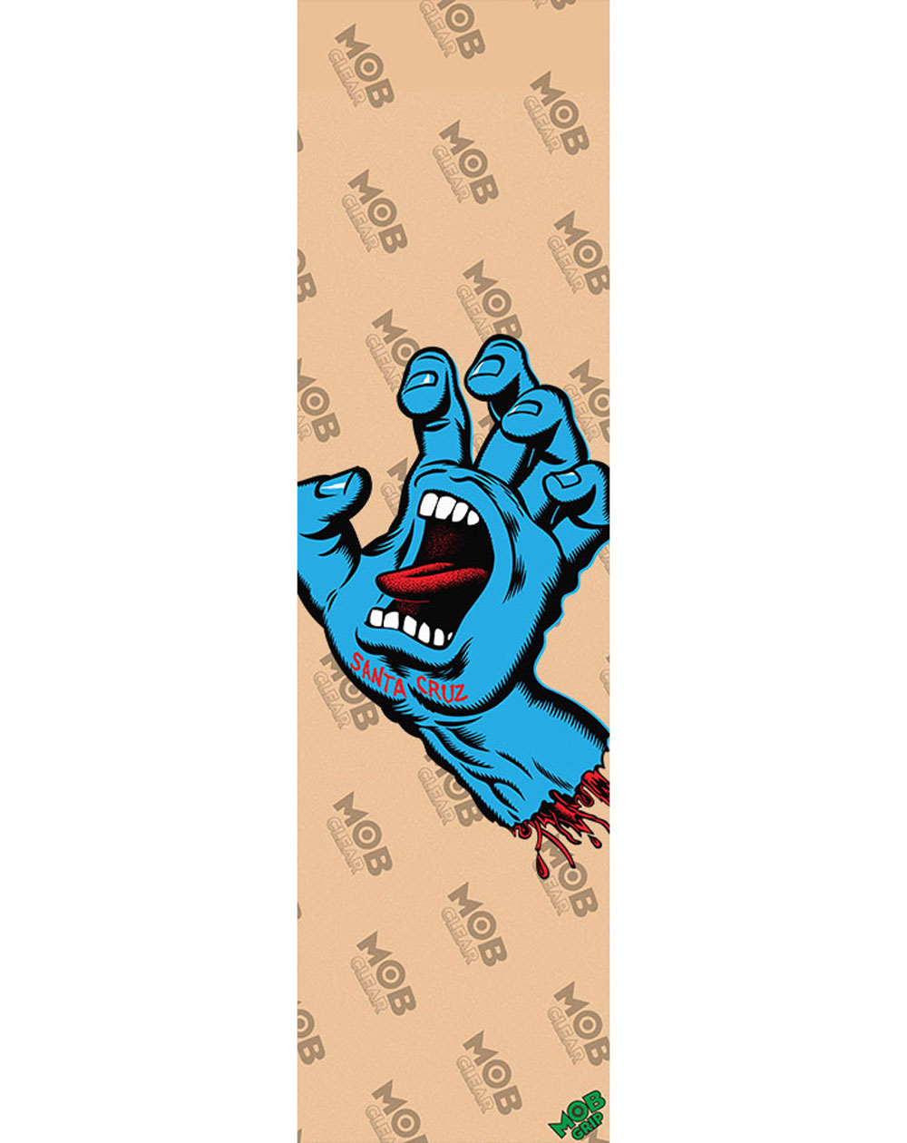 Mob Grip Santa Cruz Screaming Hand Skateboard Griptape Clear