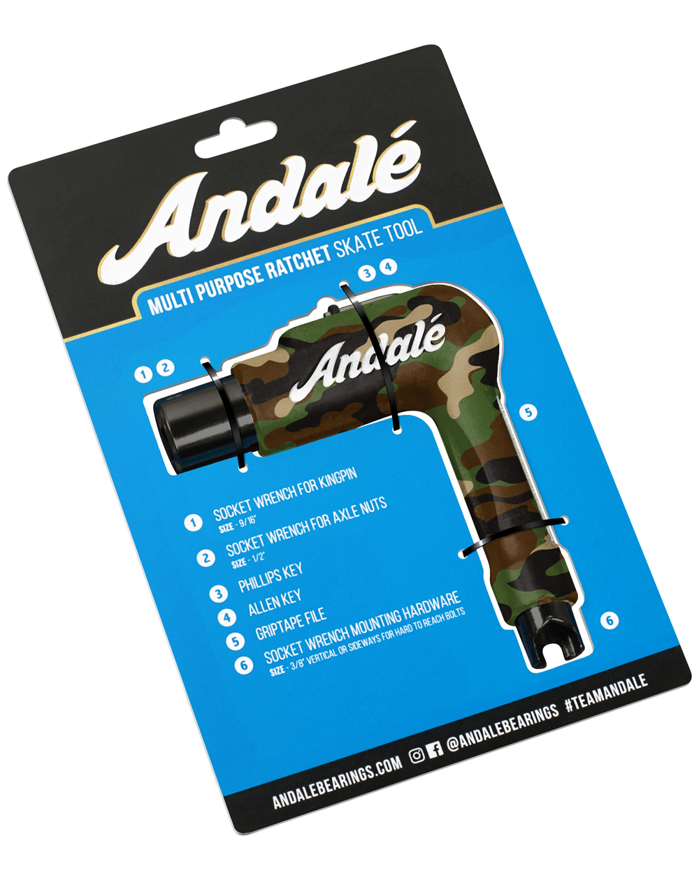 Andalé Chave Skate Multi Purpose Ratchet Camo