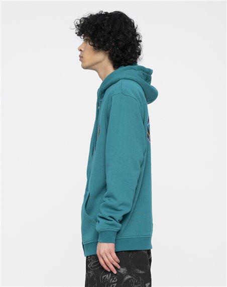 Santa Cruz Holo Flamed Dot Moleton com Capuz com Zíper para Homem Verdigris
