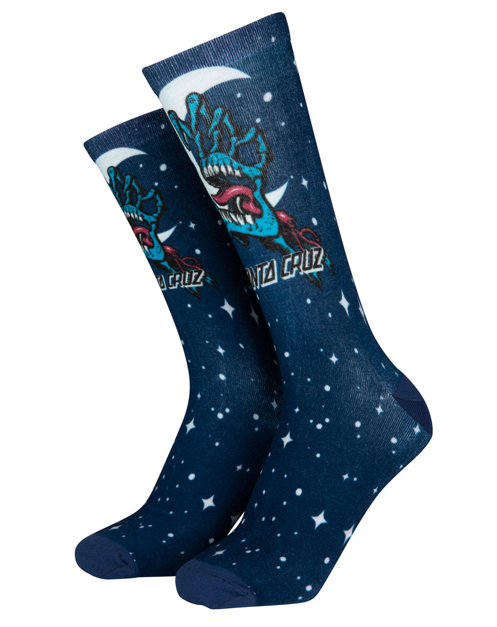 Santa Cruz Men's Socks Cosmic Bone Hand Midnight Blue