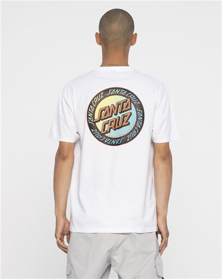 Santa Cruz Loud Ringed Dot Camiseta para Homem White Acid Wash