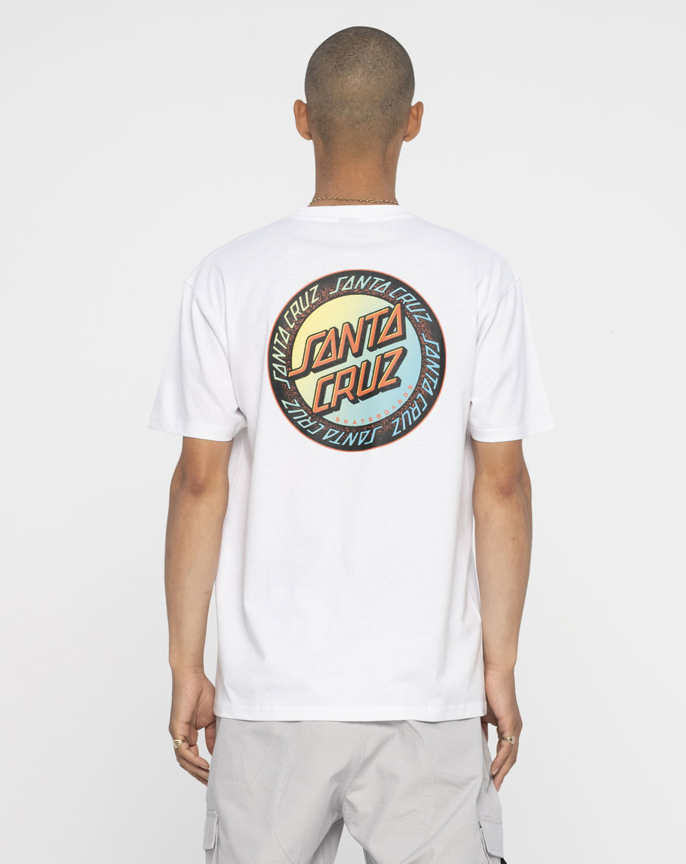 Santa Cruz Loud Ringed Dot Camiseta para Homem White Acid Wash