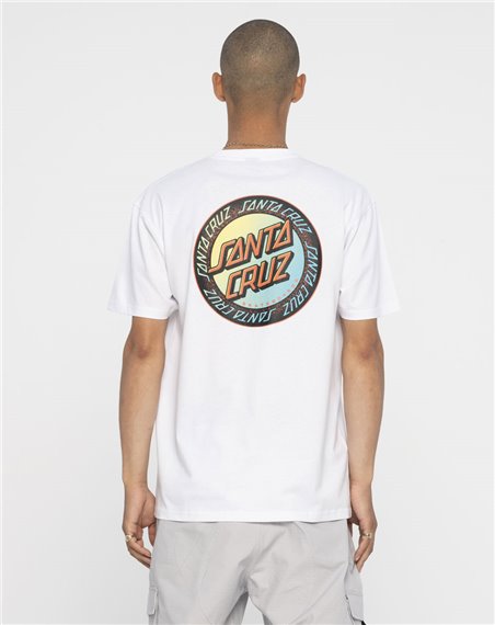 Santa Cruz Loud Ringed Dot T-Shirt Uomo White Acid Wash