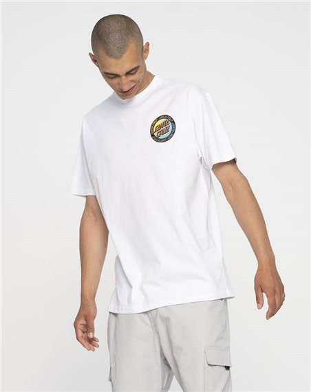 Santa Cruz Loud Ringed Dot Camiseta para Homem White Acid Wash