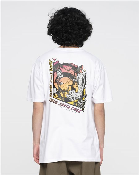 Santa Cruz Herren T-Shirt Roskopp Break White Acid Wash