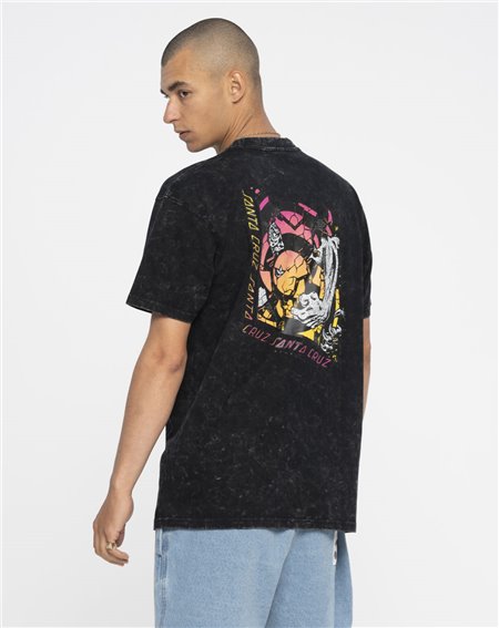 Santa Cruz Roskopp Break Camiseta para Hombre Black Acid Wash