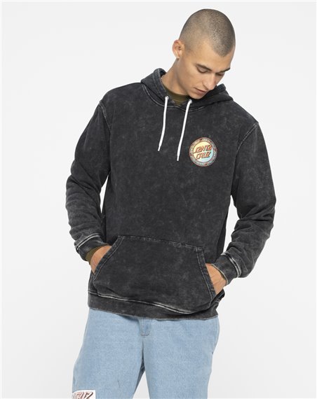 Santa Cruz Loud Ringed Dot Sudadera con Capucha para Hombre Black Acid Wash