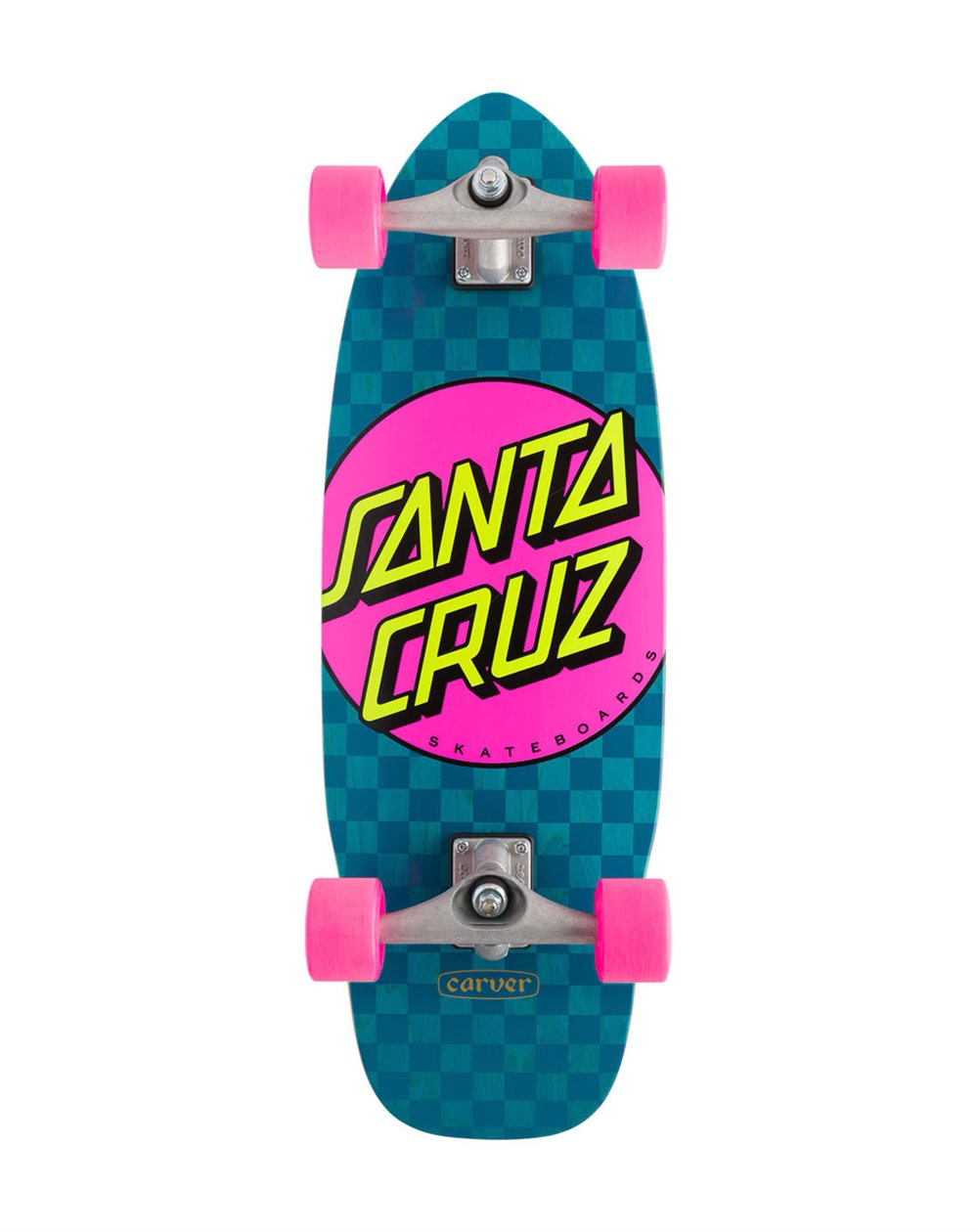 Santa Cruz SC x Carver Pink Dot Check Cut Back 29.95" Surfskate