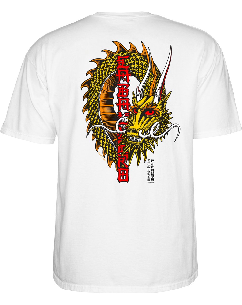 Powell Peralta Men's T-Shirt Steve Caballero Ban This Dragon White