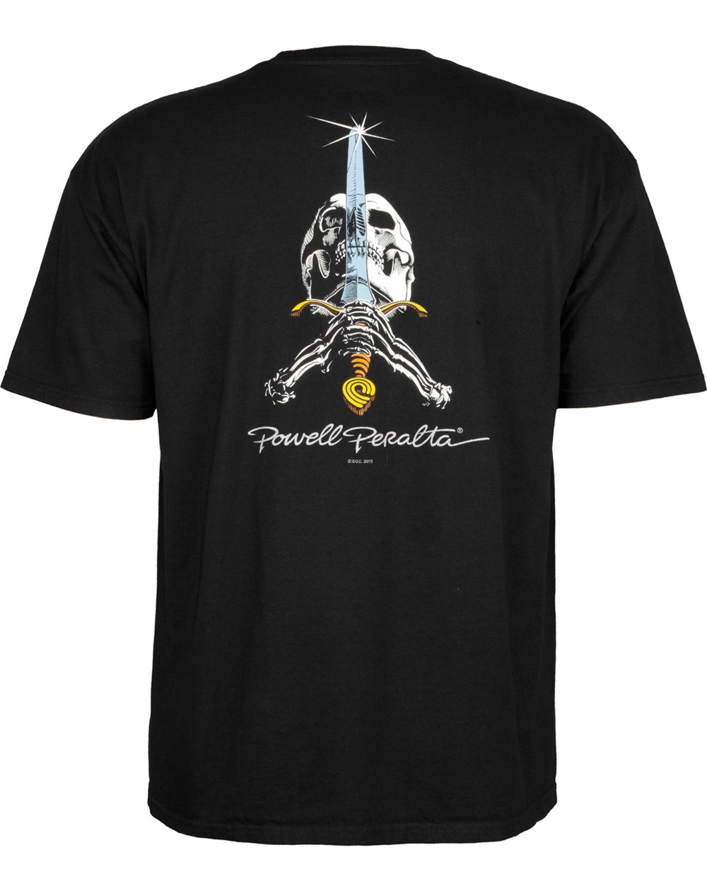 Powell Peralta Men's T-Shirt Skull and Sword Black