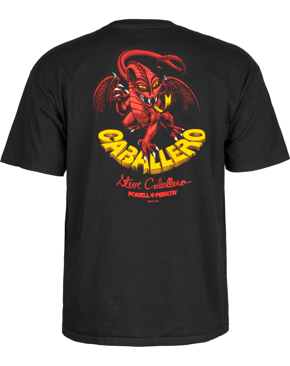 Powell Peralta Men's T-Shirt Steve Caballero Dragon II Black