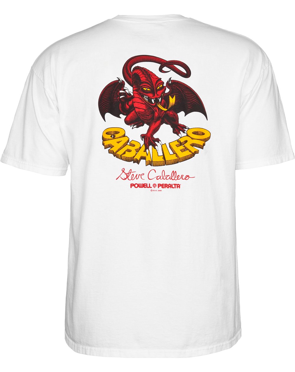 Powell Peralta Herren T-Shirt Steve Caballero Dragon II White