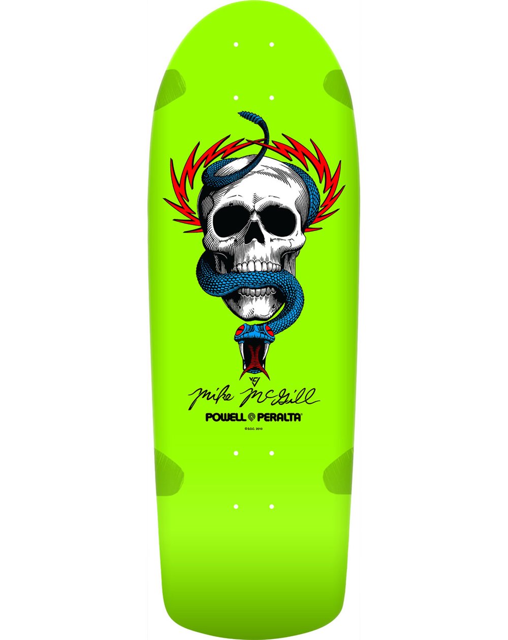 Powell Peralta Mike McGill Skull & Snake Reissue 10" Skateboard Deck Lime